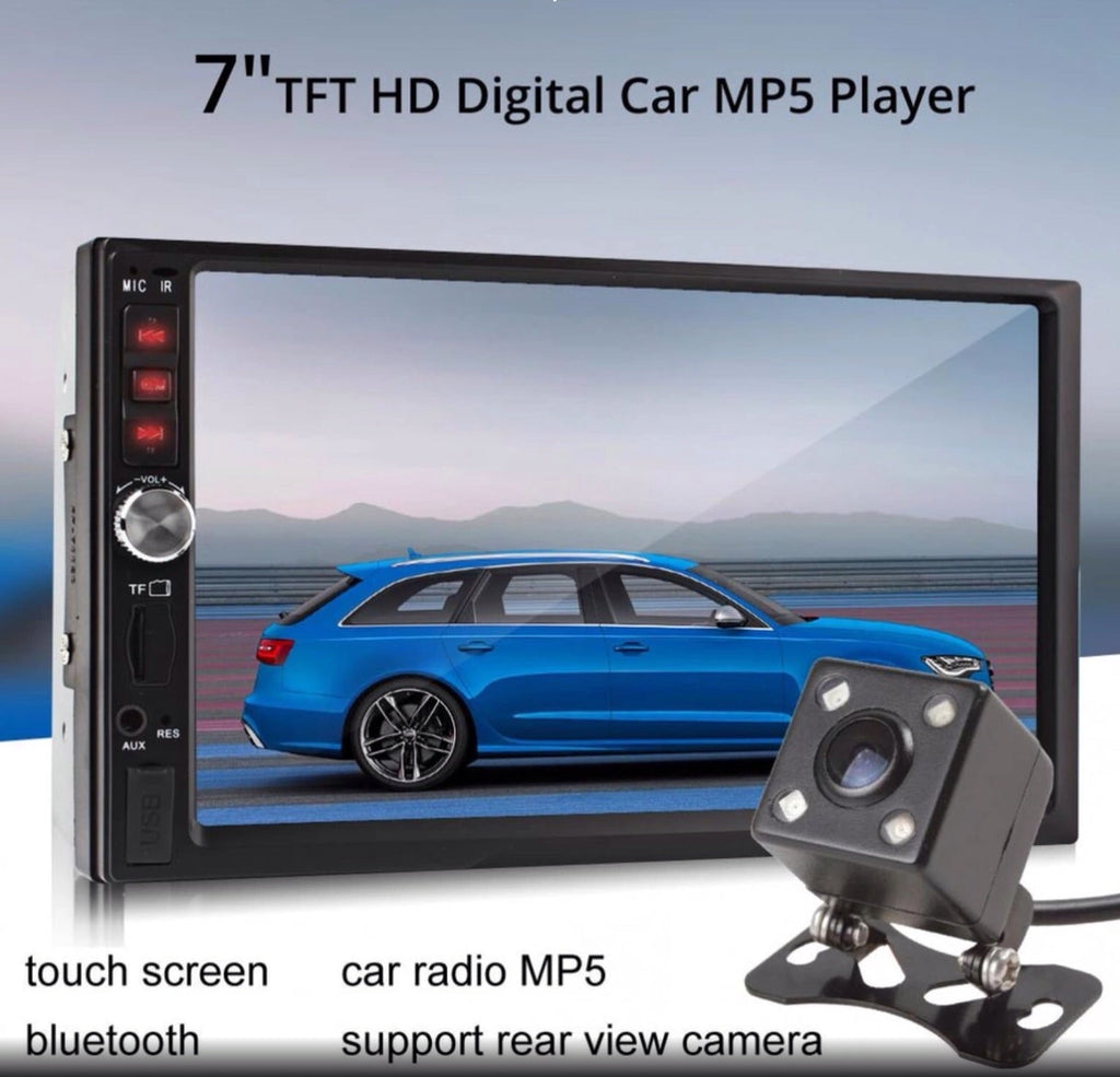Car Stereo 2 DIN 7 inch Head Unit with Rear View Camera, Bluetooth