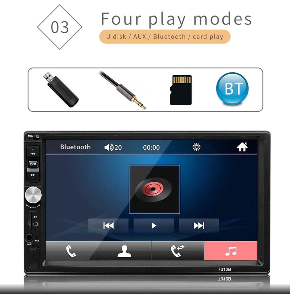 Car Stereo 2 DIN 7 inch Head Unit with Rear View Camera, Bluetooth