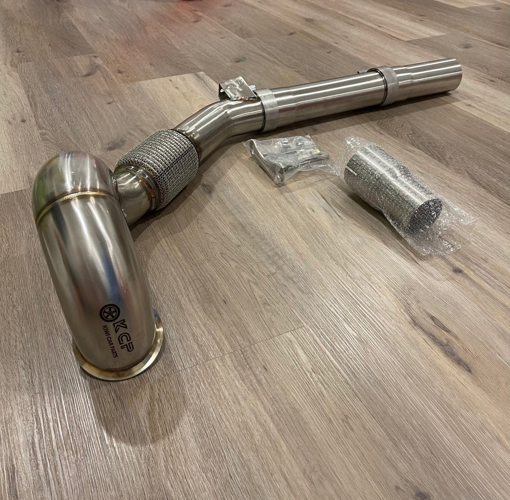 KCP 3.5” Stainless Steel Exhaust Decat Downpipe For VW Golf MK7 MK7.5 GTI, Audi A3 1.8T 2.0T FWD 2012+