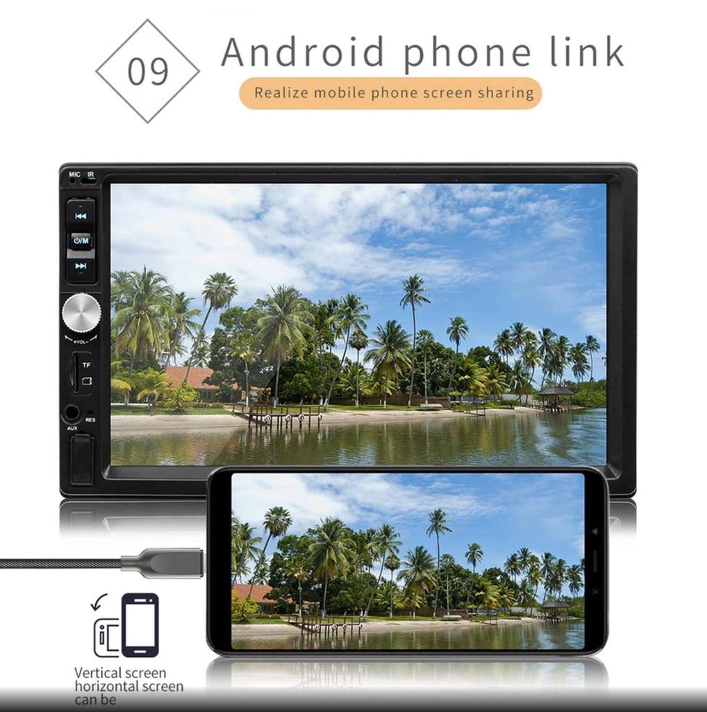Car Stereo 2 DIN 7 inch Head Unit with Rear View Camera, Bluetooth