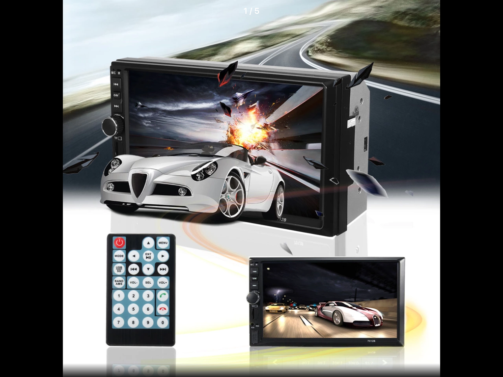 Car Stereo 2 DIN 7 inch Head Unit with Rear View Camera, Bluetooth