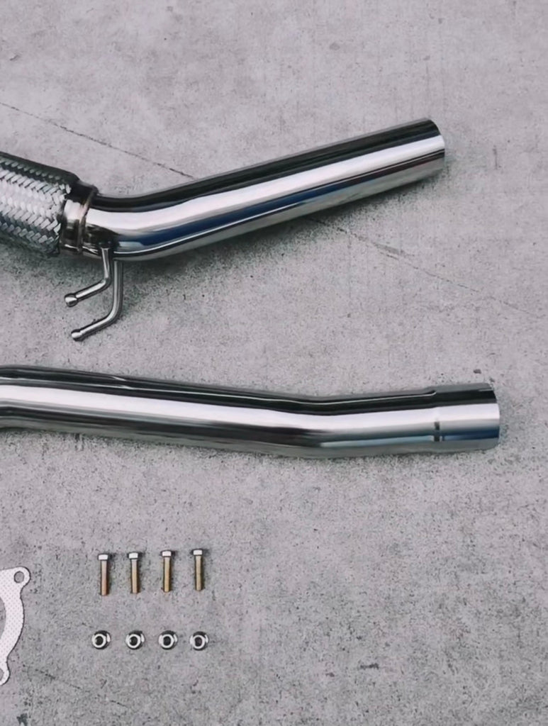 High Flow 3” Catless Downpipe Exhaust For AUDI 8P A3 / S3 AWD VW Golf 6 R 2.0T NZ Stock Auckland warehouse