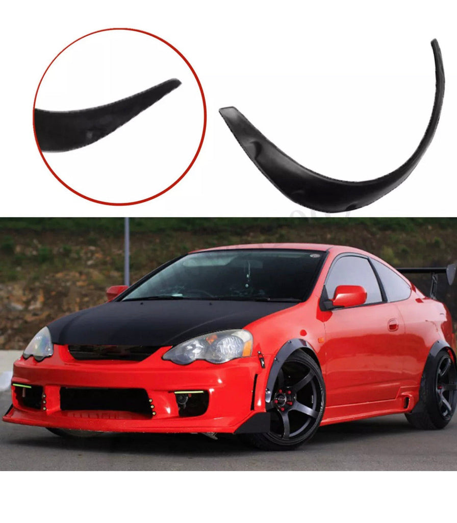 4PC x Plastic Car Body Wheel Eyebrow Fender Flares Durable Matt Black
