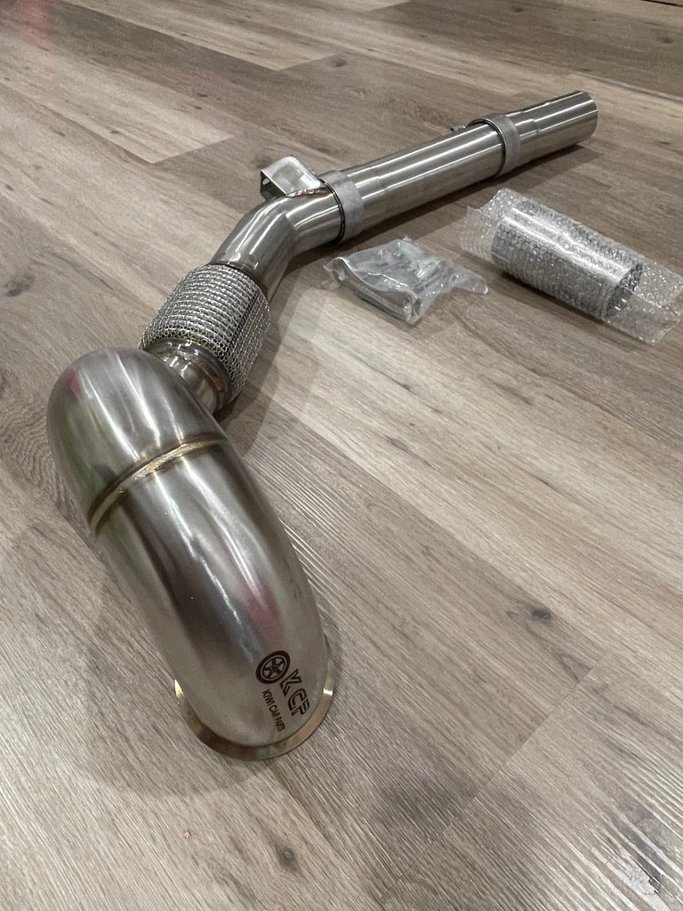 KCP 3.5” Stainless Steel Exhaust Decat Downpipe For VW Golf MK7 MK7.5 GTI, Audi A3 1.8T 2.0T FWD 2012+