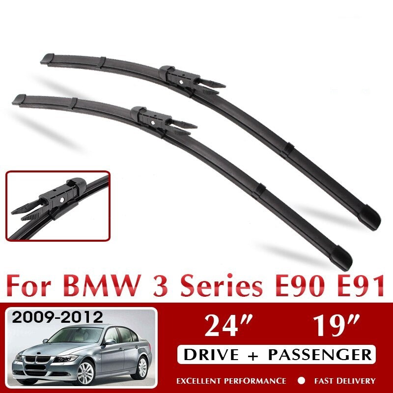 Front Car Wiper Blade For BMW 3 Series E90 E91 October 2009 - Nov. 2012 Windshield Windscreen Window 24"+19" LHD RH