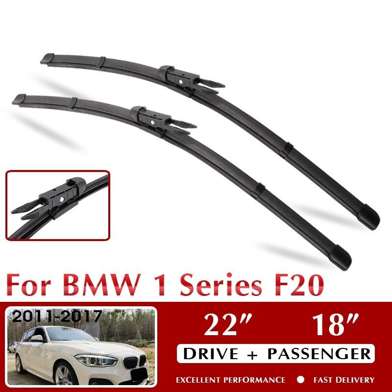 Front Car Wiper Blades For BMW 1 Series F20 October 2011 - Nov. 2017 Windshield Windscreen Window 22"+18" LHD RHD