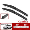Front Wiper Blades suit for Holden Captiva 2006 - 2016 2017 2018 Windshield Windscreen Front Window 24"16"