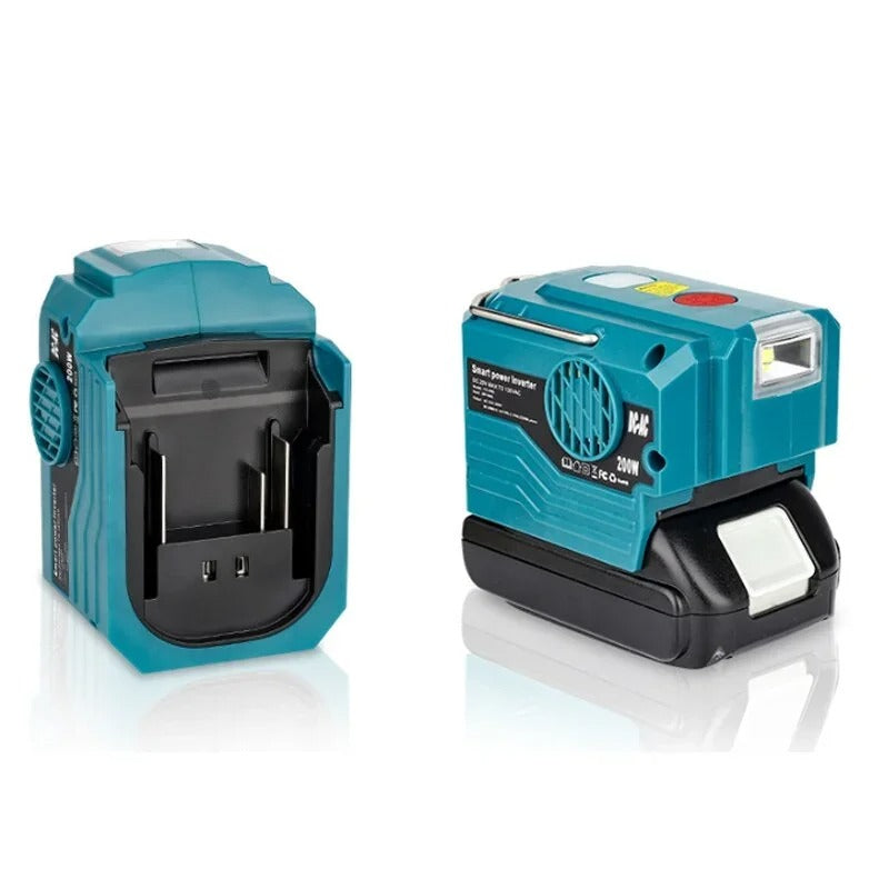 Outdoor Portable Inverter 200W AC 220V Modified Sine Wave Power Adapter 200W Power Inverter Compatible with Bosch 18v Batteries