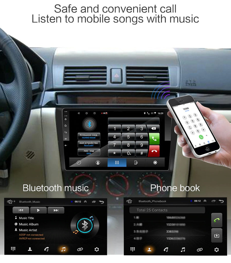 Car Stereo For Mazda 3 Axela 2009-2012 Supports Apple Car Play / Android Auto GPS NZ Maps Camera Radio Stereo 2G + 32G Android WIFI