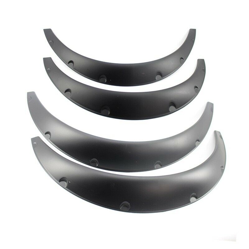 4PC x Plastic Car Body Wheel Eyebrow Fender Flares Flexible Durable (Matte Bl Q1R2)