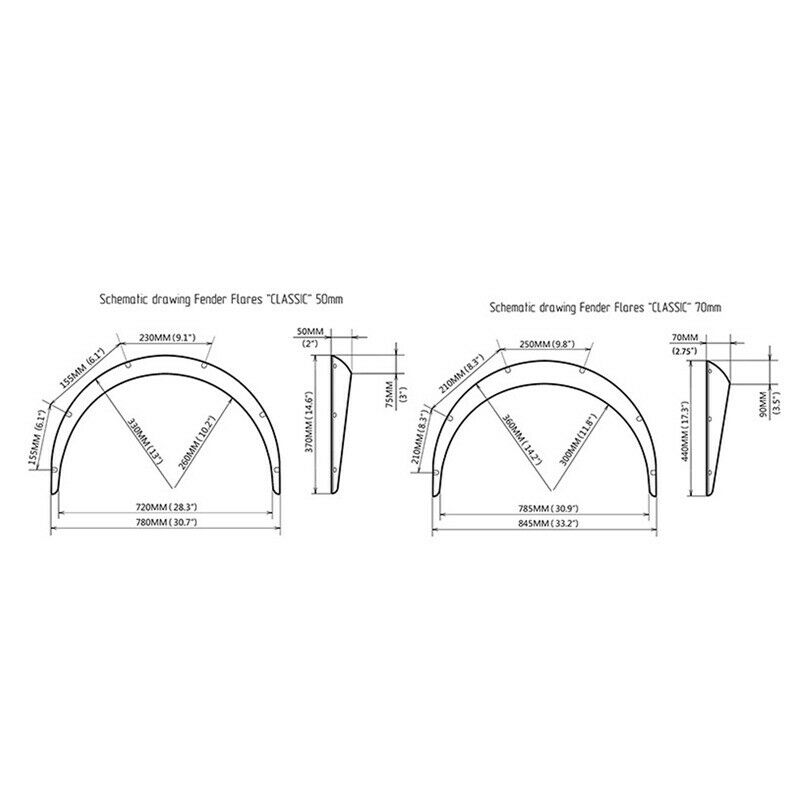 4PC x Plastic Car Body Wheel Eyebrow Fender Flares Flexible Durable (Matte Bl Q1R2)