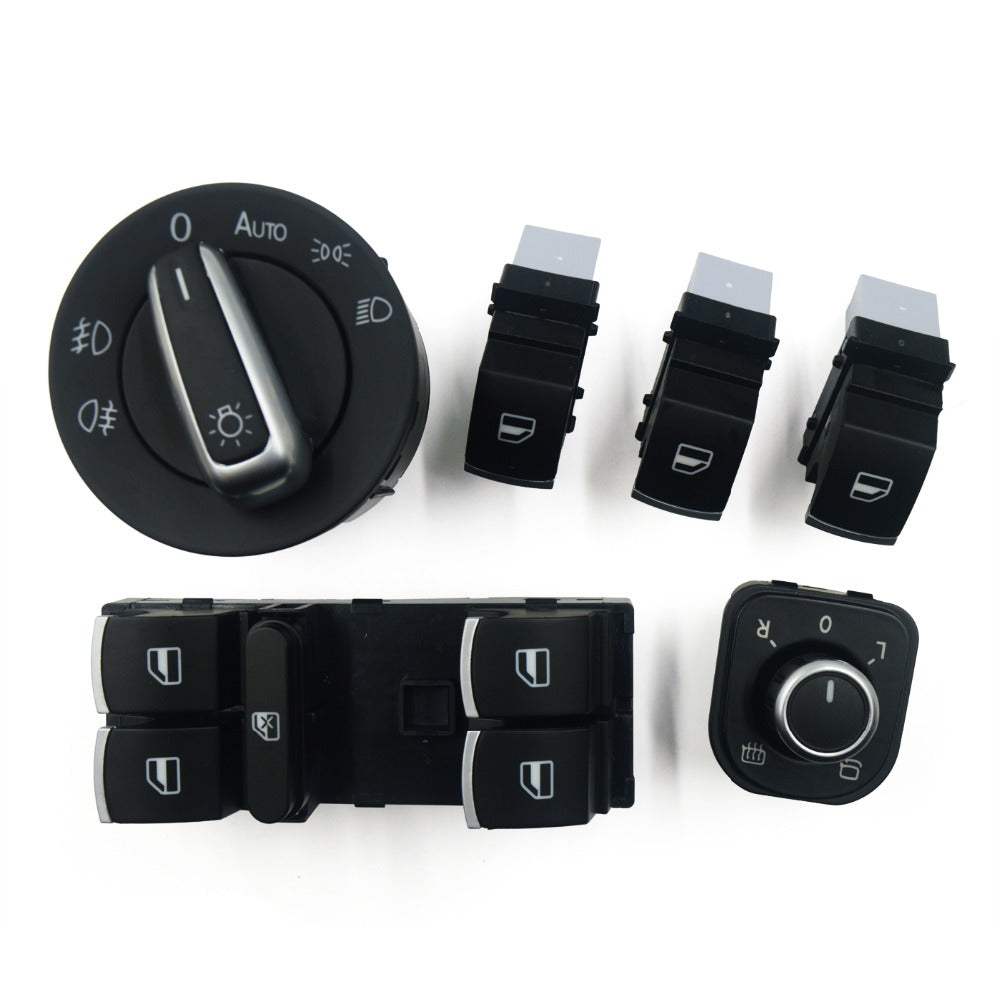 VW Headlight Window Mirror Switch kit - 6 Pcs for VW Golf 5